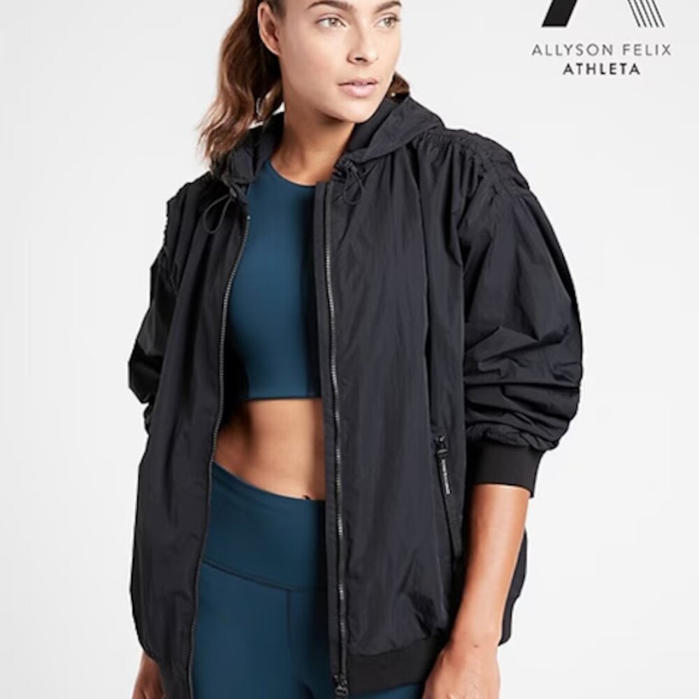 Like-New Athleta Lightweight Windbreaker Jacket - M, Black